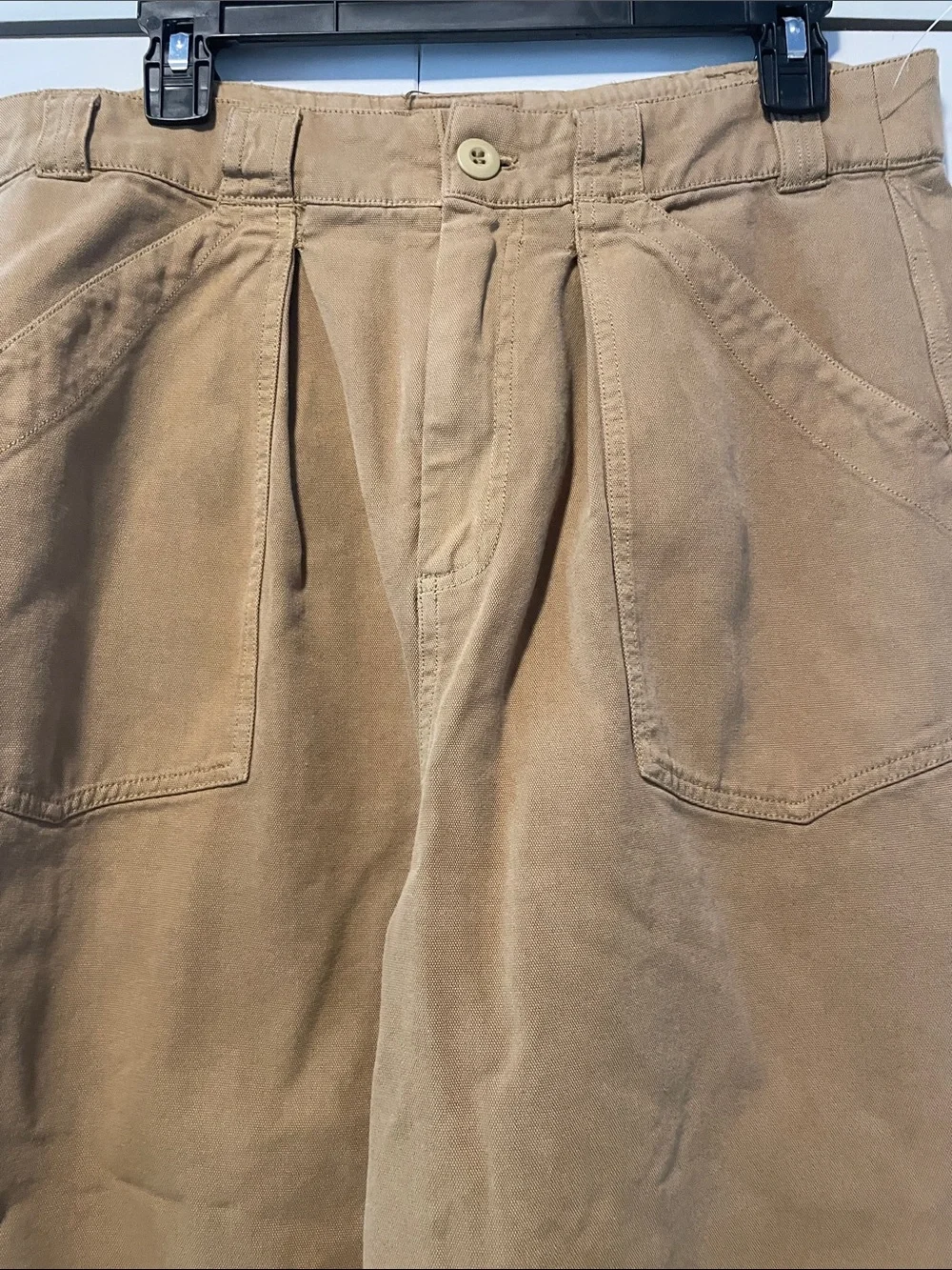 Free People Wide-Leg Cotton Pants in Brown